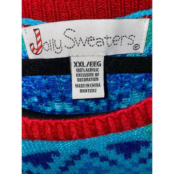 Flamingo Palm Tree Embellished Ugly Christmas Sweater Size XXL - Picture 4 of 8